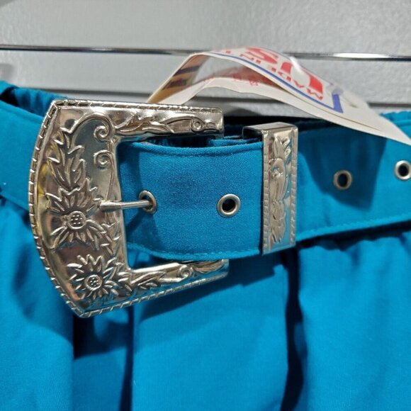 Vintage NWT Western Collection Women's Blue A-line Belted Skirt Buttons Sz XL - Picture 9 of 15